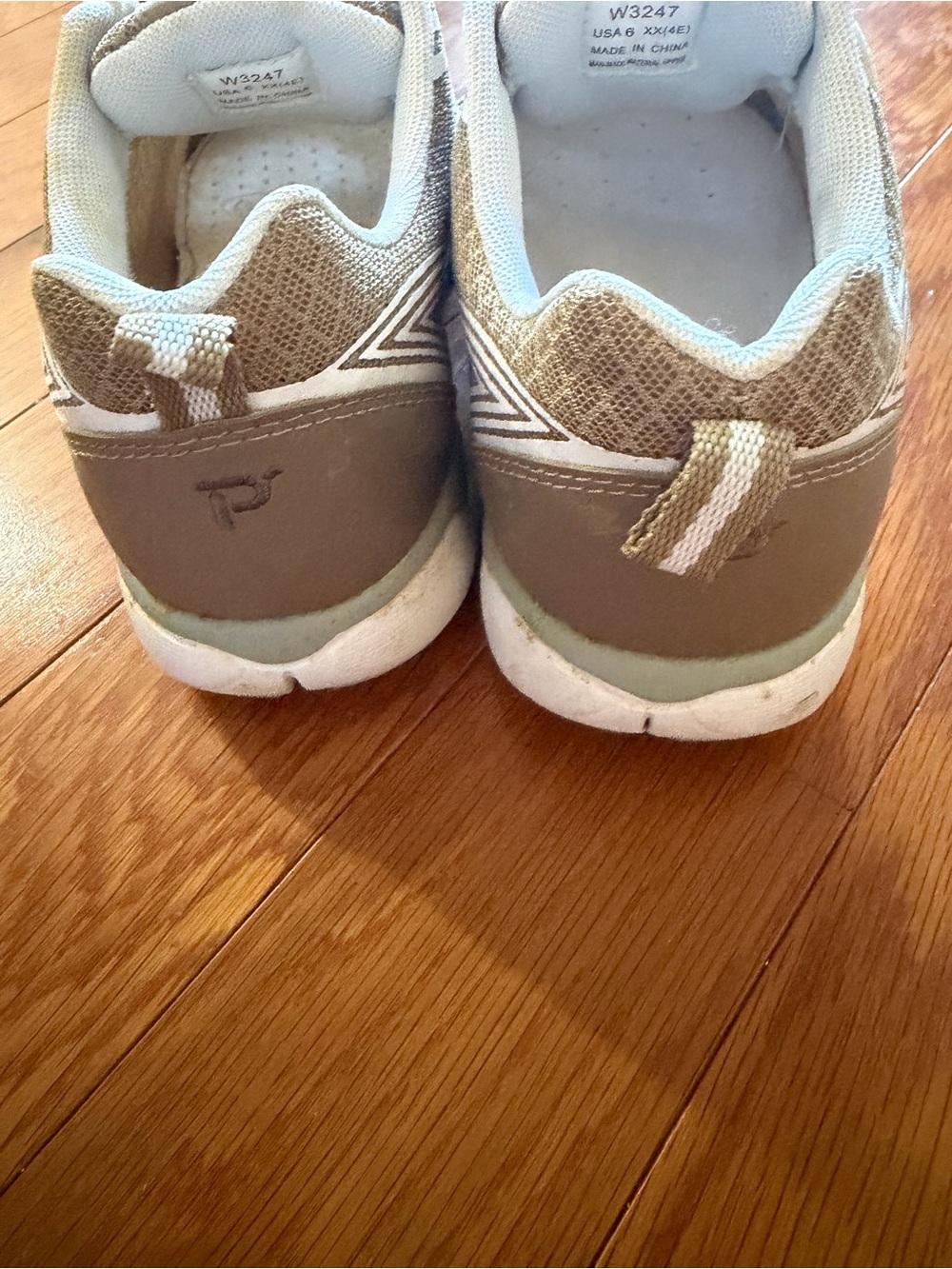 Propet Brown White Mesh Athletic Walking Sneakers Womens 6 Extra Wide 4E - Picture 5 of 6